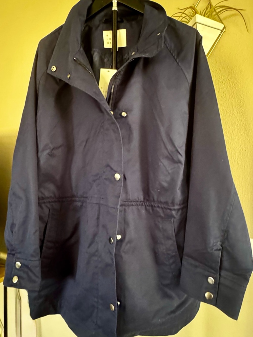 a new day Navy Drawstring-Waist Trench Jacket - Women - Picture 3 of 9